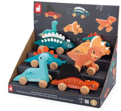 Janod Dino Push-Along Toys (6 Pack) - J05829