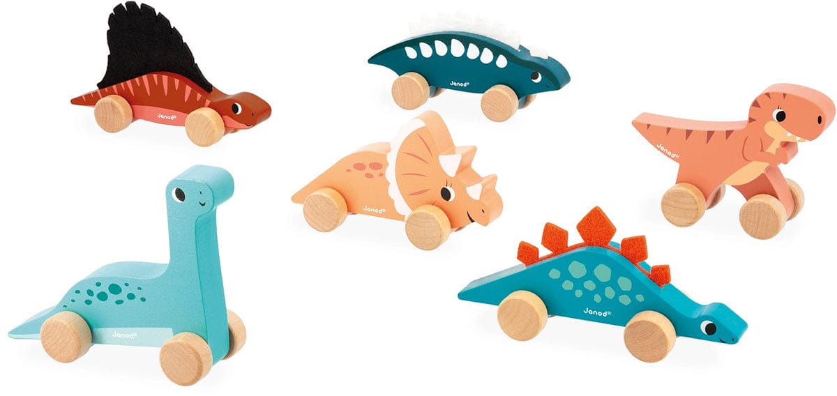 Janod Dino Push-Along Toys (6 Pack) - J05829