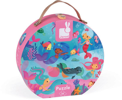 Janod Hat Box Puzzle - Mermaids (24 Pcs) - j02683