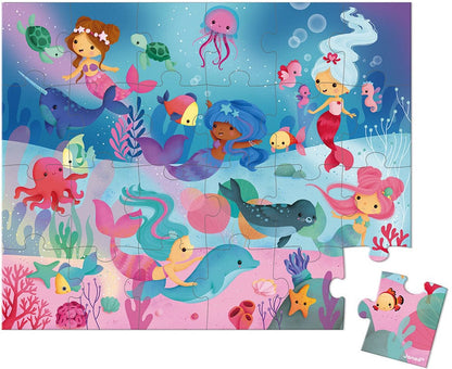 Janod Hat Box Puzzle - Mermaids (24 Pcs) - j02683