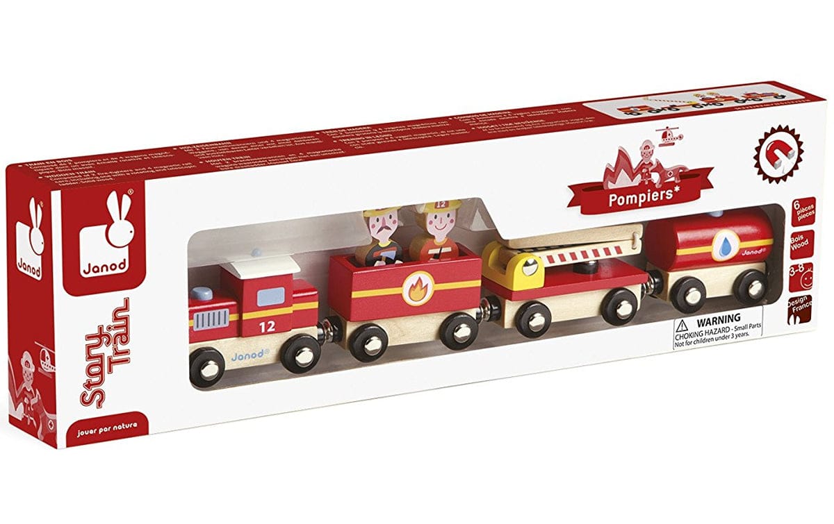 Janod Story Train Firefighters Train Set - J08540