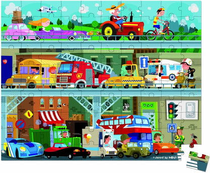Janod Vehicles Puzzle 100 Pcs - J02877