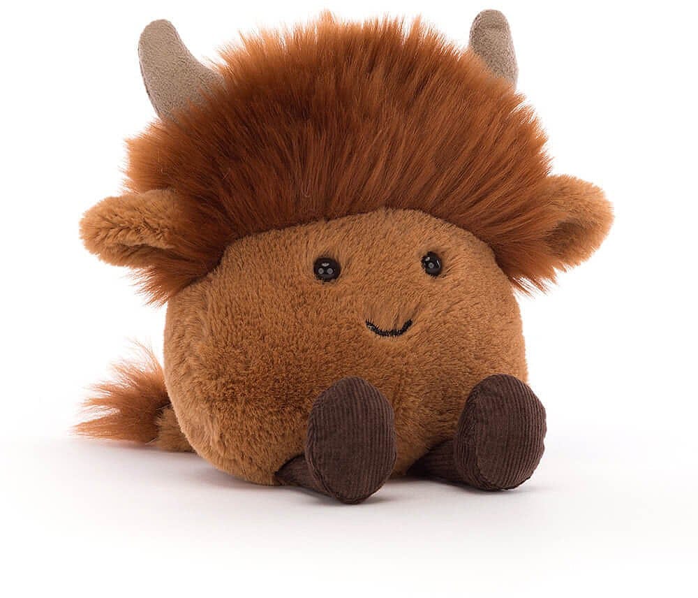 Jellycat Amuseabean Highland Cow, 4" - AD3HC