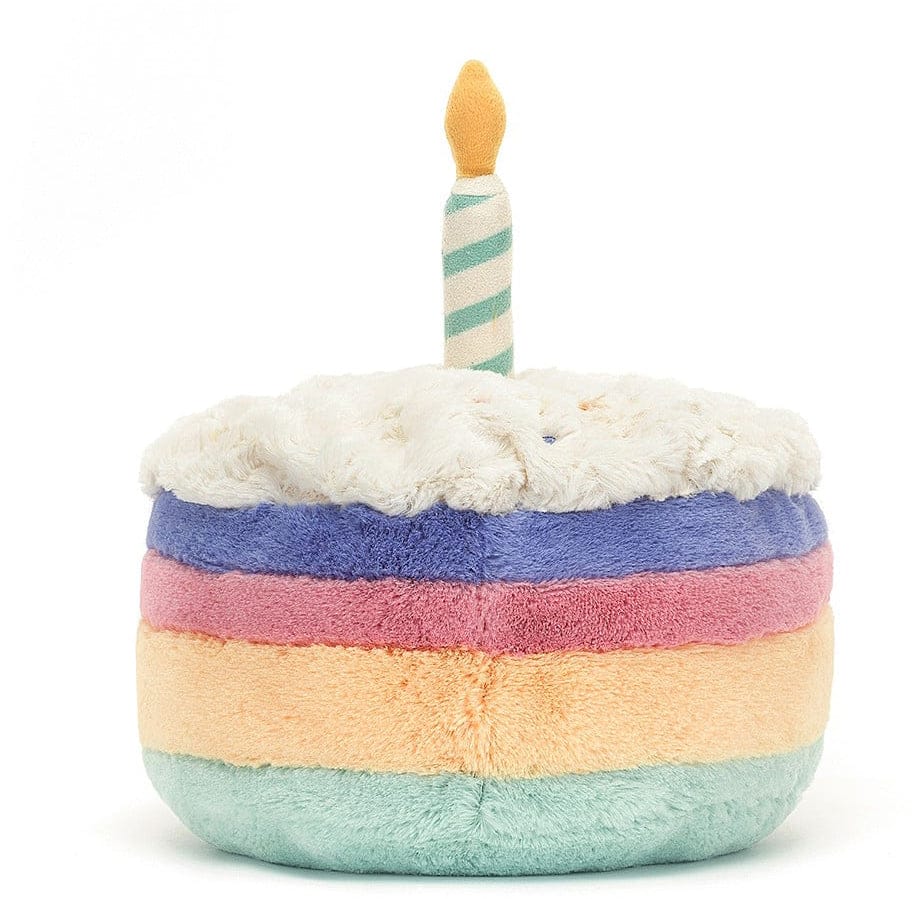 Jellycat Amuseable Rainbow Birthday Cake, 9" - A2RBC