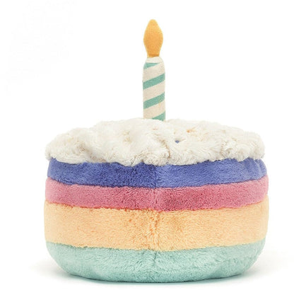 Jellycat Amuseable Rainbow Birthday Cake, 9" - A2RBC