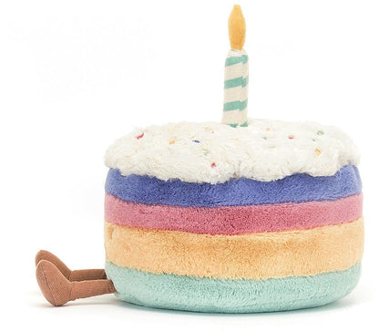 Jellycat Amuseable Rainbow Birthday Cake, 9" - A2RBC