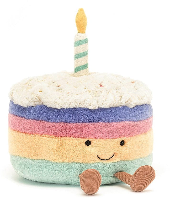 Jellycat Amuseable Rainbow Birthday Cake, 9" - A2RBC