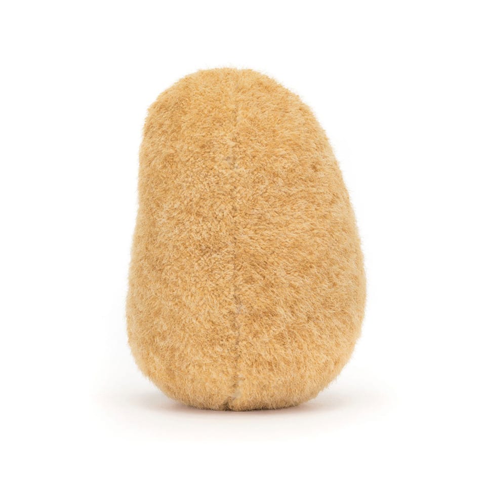 Jellycat plush potato toy with textured tan fabric