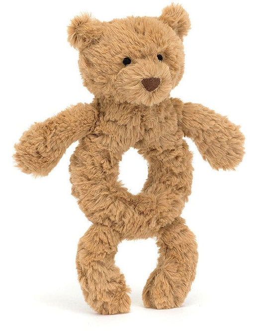 Jellycat Bartholomew Bear Ring Rattle, 7" - BAR4RR