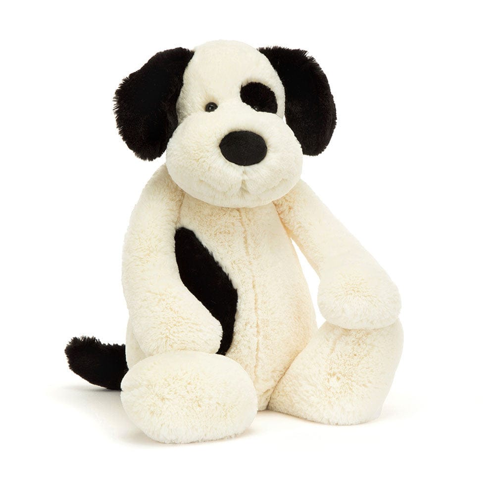 Jellycat Bashful Black and Cream Puppy, 21" - BAH2BCP