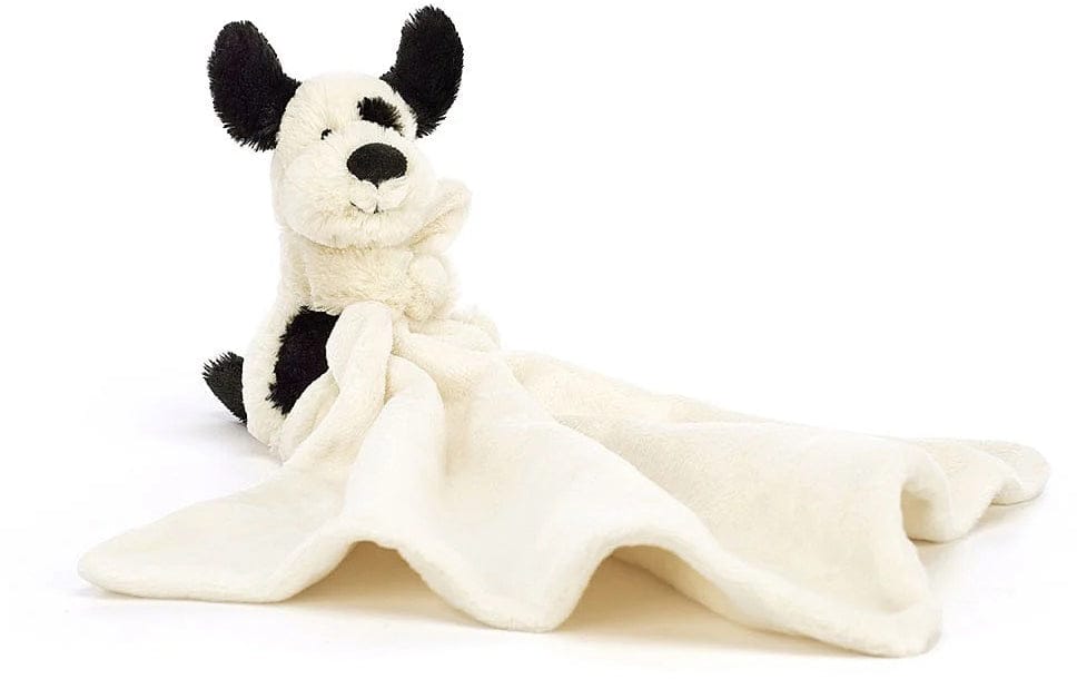 Jellycat Bashful Black & Cream Puppy Soother, 13" - STH4BCP