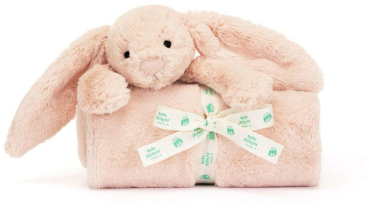 Jellycat Bashful Blush Bunny Blankie, 28" - BLNK4BLU