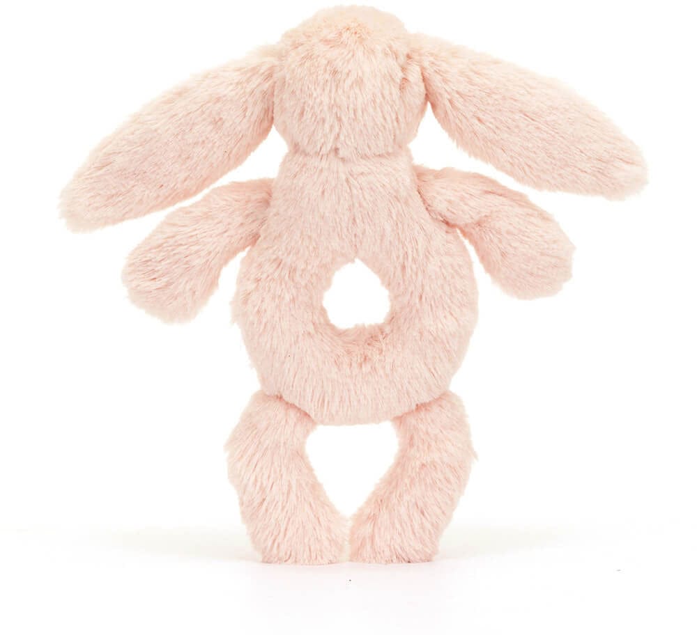 Jellycat Bashful Blush Bunny Ring Rattle, 7" - BRR4BLU