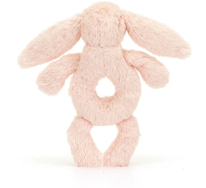 Jellycat Bashful Blush Bunny Ring Rattle, 7" - BRR4BLU