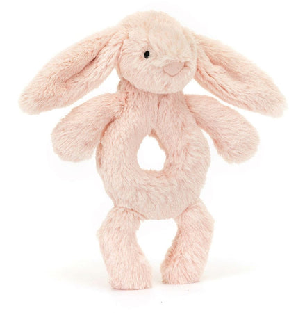 Jellycat Bashful Blush Bunny Ring Rattle, 7" - BRR4BLU