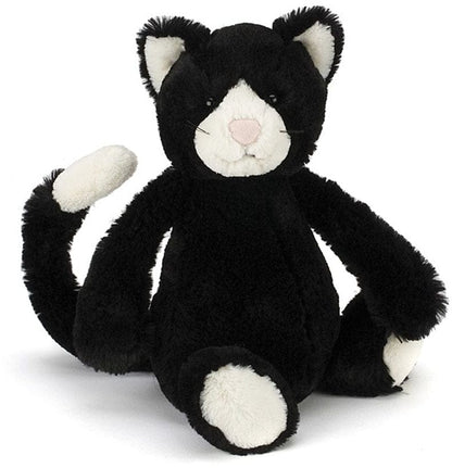 Jellycat Bashful Cat in Black & White, 12" - BAS3BWC