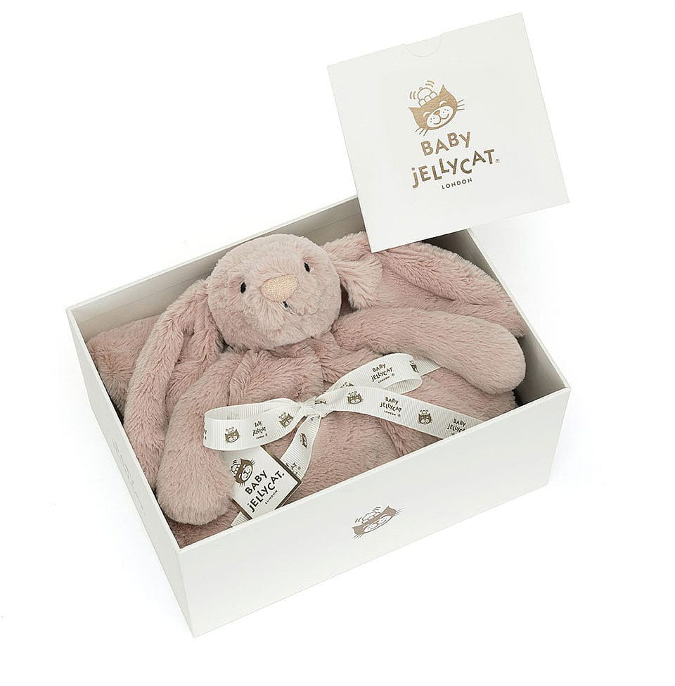 Jellycat Bashful Luxe Bunny Rosa Blankie, 28" - BLNK4ROS