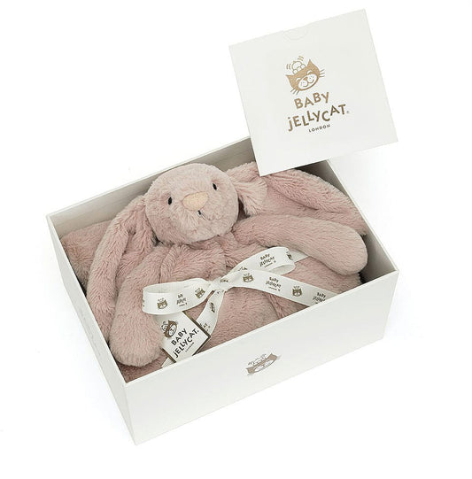 Jellycat Bashful Luxe Bunny Rosa Blankie, 28" - BLNK4ROS