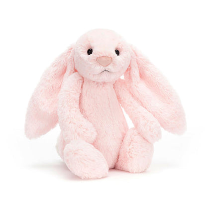 Jellycat pink plush bunny with long ears and soft fur