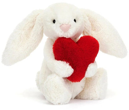 Jellycat Bashful Red Love Heart Bunny Small, 7"