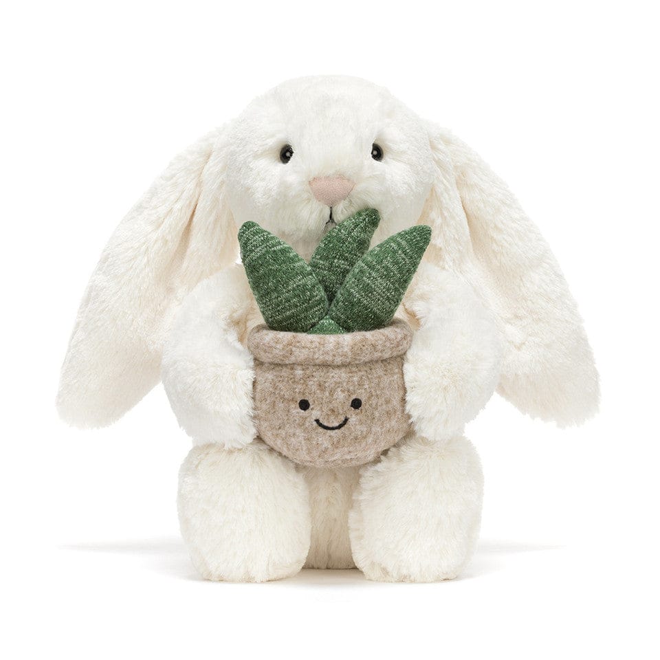 Jellycat Cream Bunny with Plant - BB3PLA