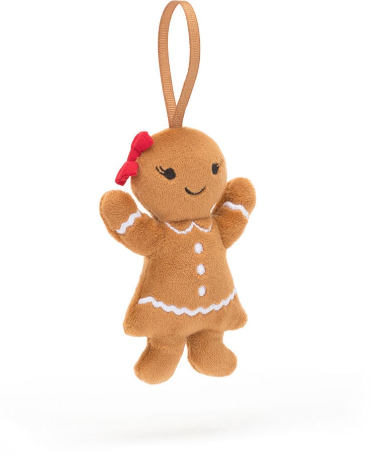 Jellycat Festive Folly Gingerbread Ruby Ornament, 3" - FFH6GW