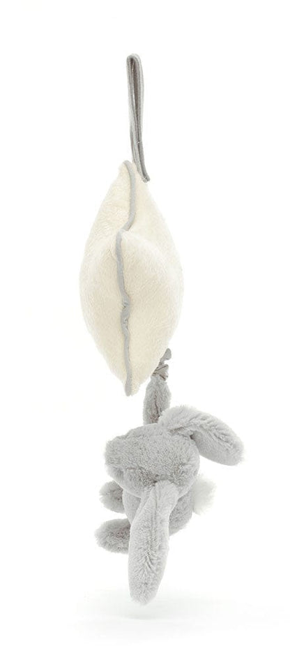Jellycat Musical Pull Bashful Grey Bunny - MP4BSL