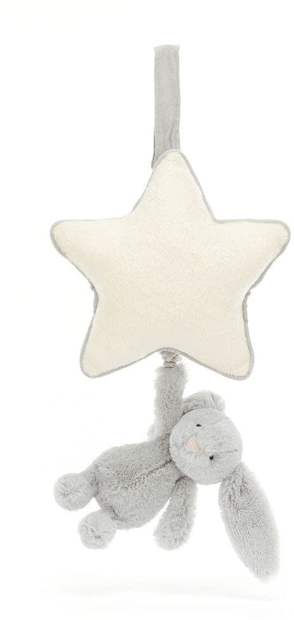 Jellycat Musical Pull Bashful Grey Bunny - MP4BSL