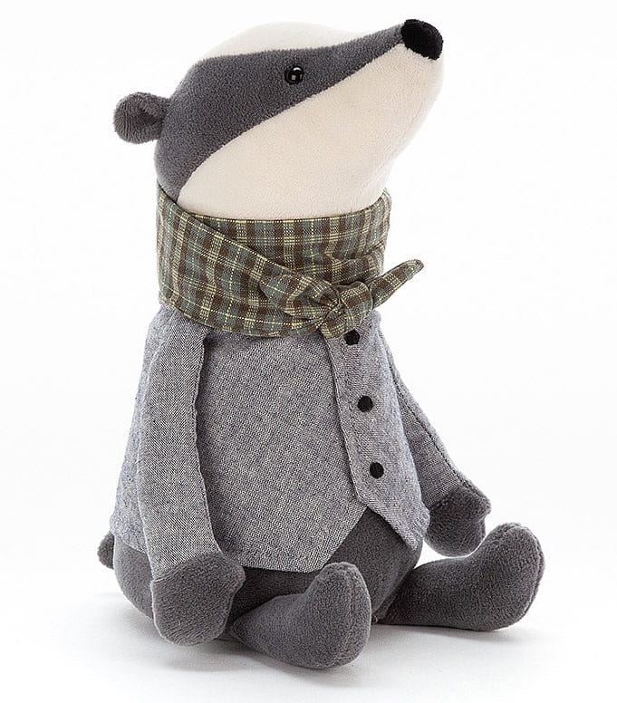 Jellycat Riverside Rambler Badger, 9" - RIV3B
