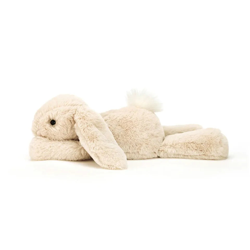 Cream Jellycat Bashful Bunny plush toy lying down