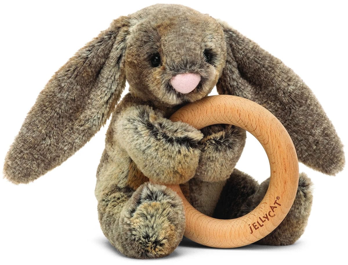 Jellycat Woodland Bunny Wooden Ring Toy - WB4WB