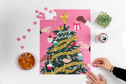 Jiggy 450pc Puzzle + Glue Kit - Tinsel Time by Ana Hard - 660355455452