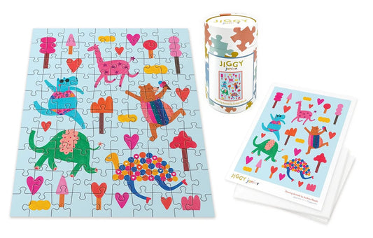 Jiggy Junior 100pc Puzzle - Dancing Animals by Archita Khosla - 100DA22
