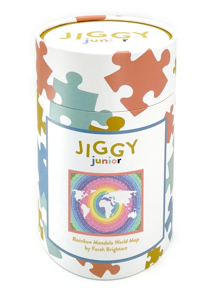 Jiggy Junior 100pc Puzzle - Rainbow Mandala World Map by Farah Brightart - 100RM22
