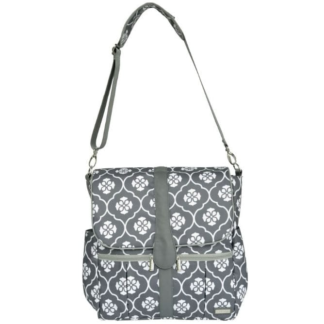 JJ Cole Backpack Diaper Bag  - Gray Floret - J00360