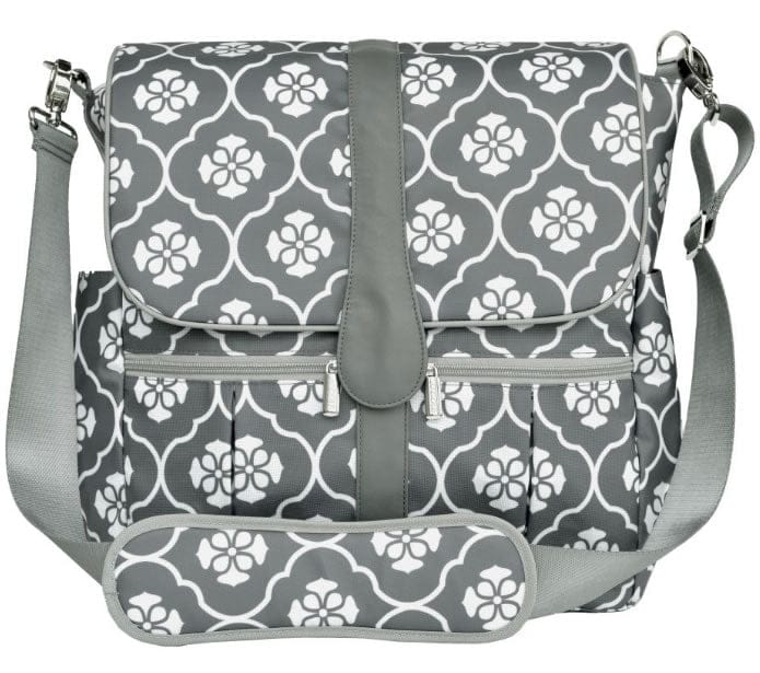 JJ Cole Backpack Diaper Bag  - Gray Floret - J00360