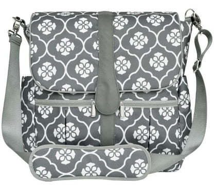 JJ Cole Backpack Diaper Bag  - Gray Floret - J00360