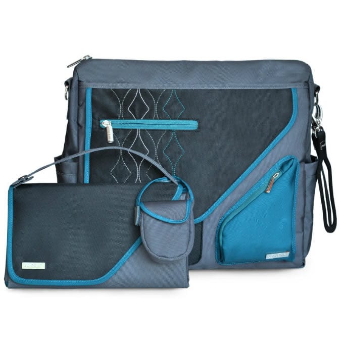 JJ Cole Metra Diaper Bag - Blue Diamonds - J00402