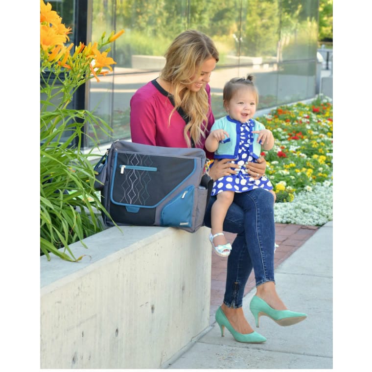 JJ Cole Metra Diaper Bag - Blue Diamonds - J00402