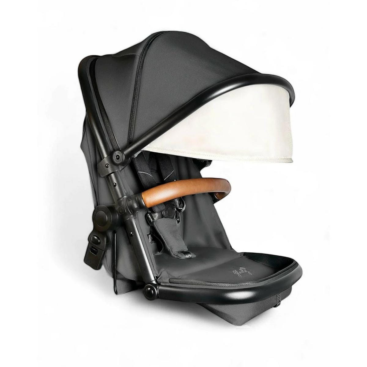 Gladly Family Piper Stroller Second Seat:  2-in-1 Toddler Seat + Bassinet - Onyx - PIP-SEA-ONY