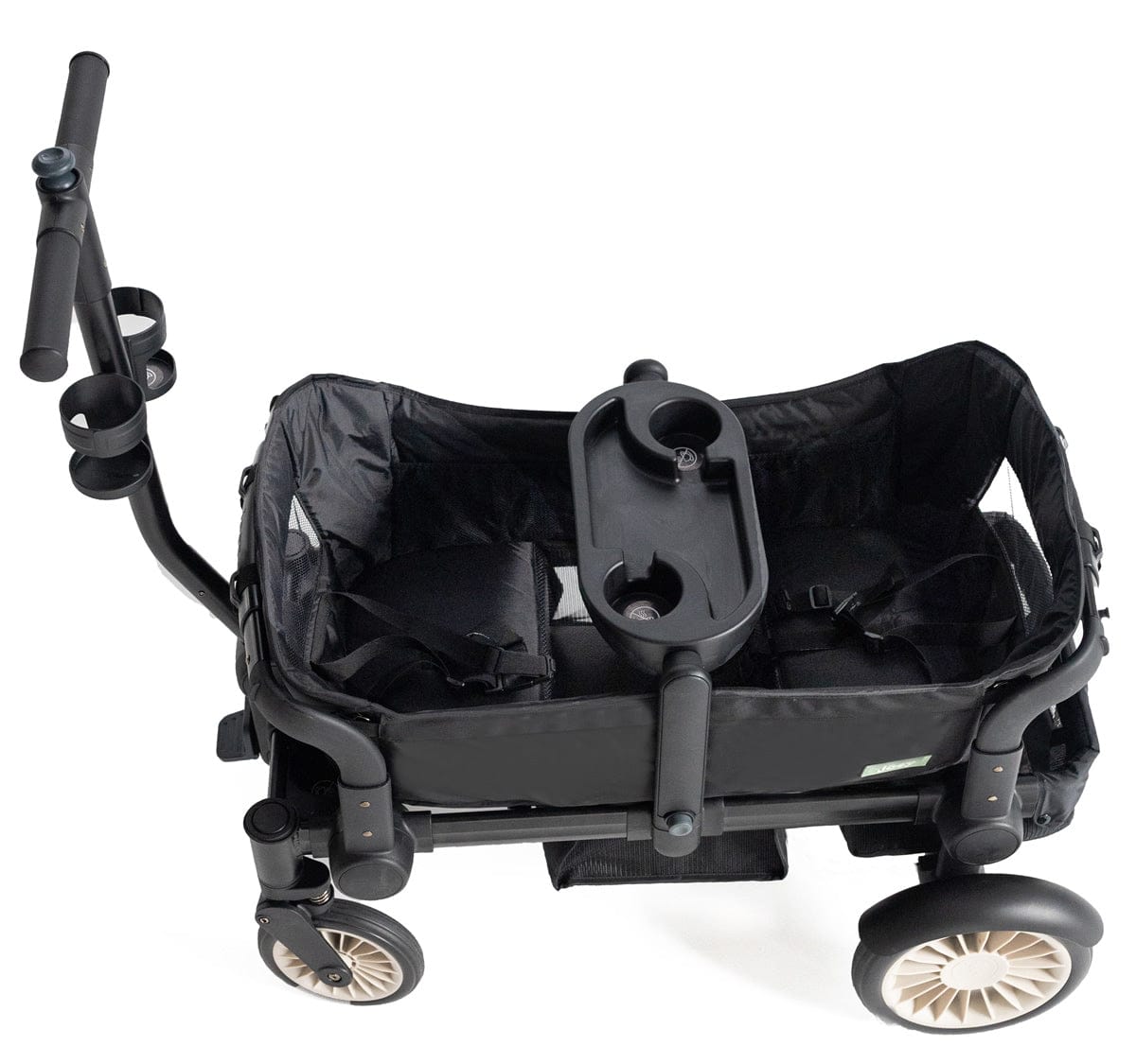 Joey (2 Seater) Stroller Wagon with 1 Canopy - Black - WGN-BLK-01