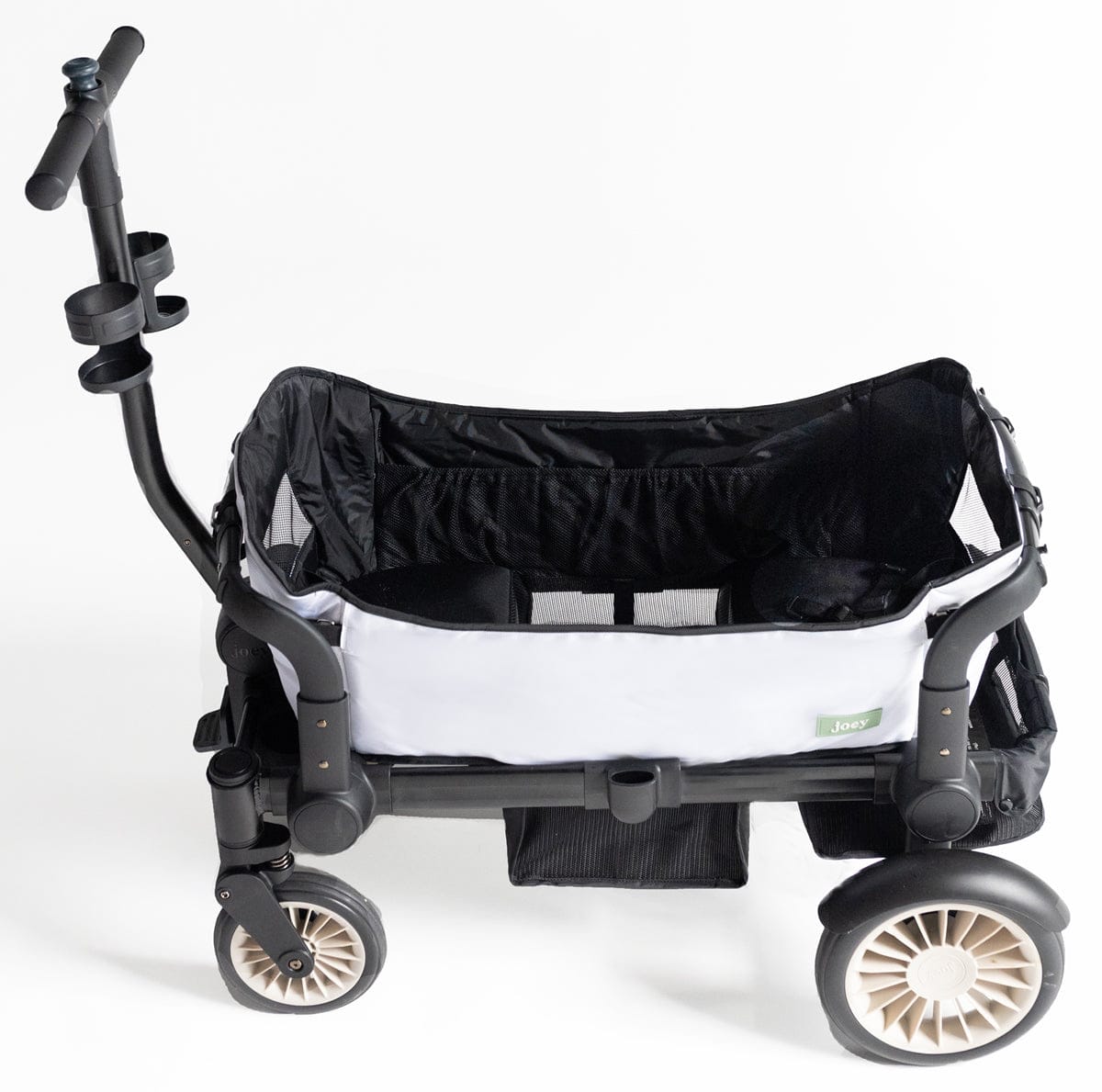 Joey (2 Seater) Stroller Wagon with 1 Canopy - White - WGN-WHT-02