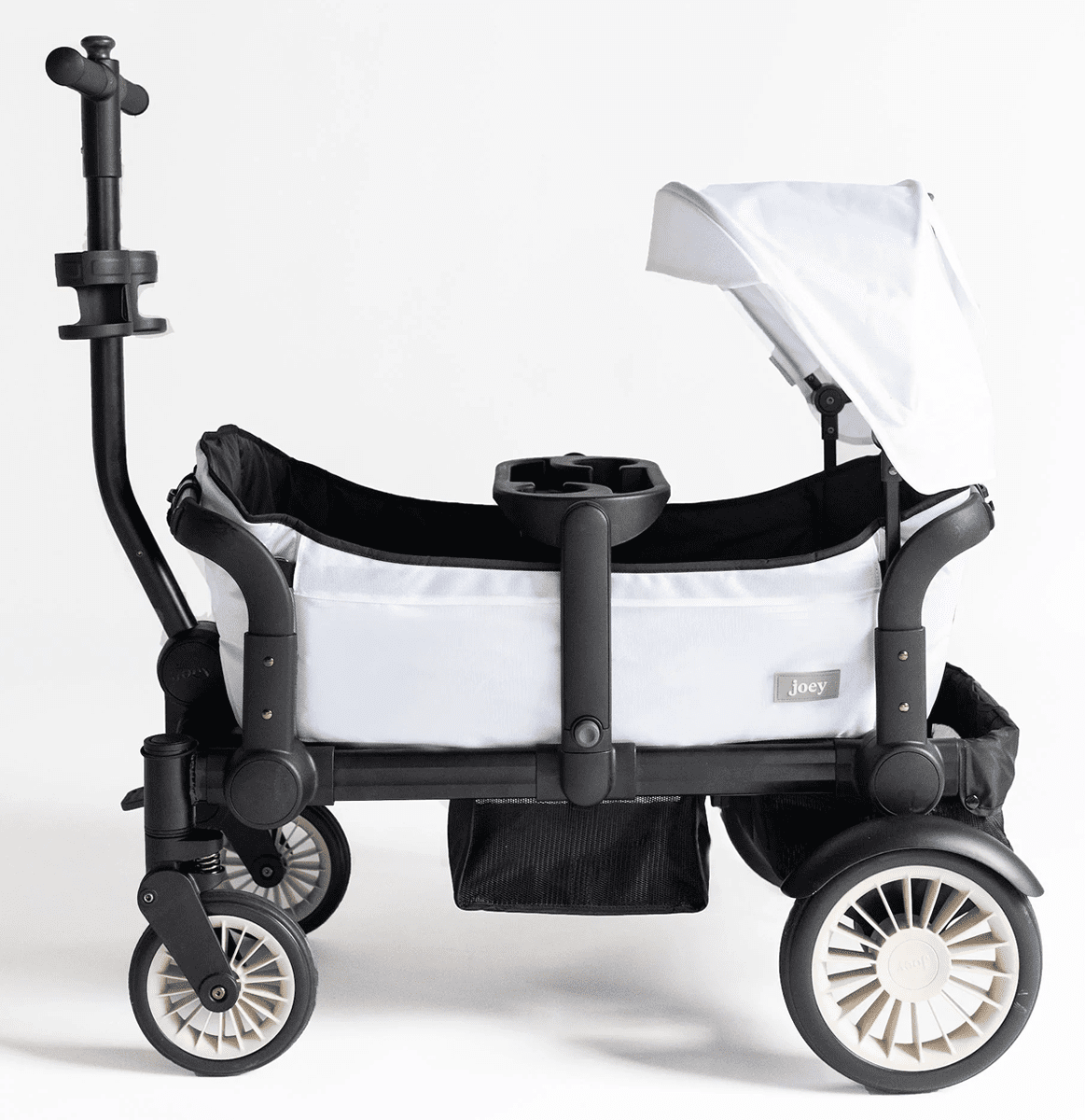 Joey (2 Seater) Stroller Wagon with 1 Canopy - White - WGN-WHT-02