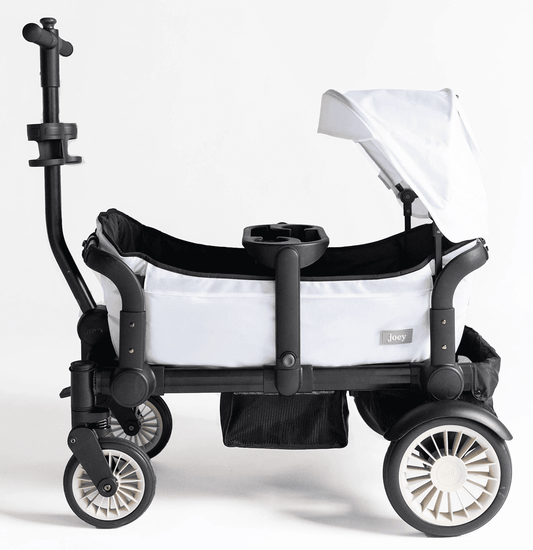 Joey (2 Seater) Stroller Wagon with 1 Canopy - White - WGN-WHT-02