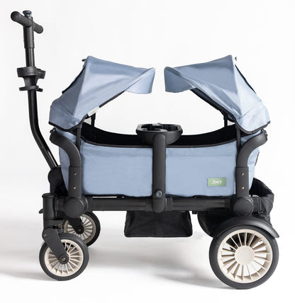 Joey (2 Seater) Stroller Wagon with 2 Canopies - Blue - WGN-BLU-01-2CNP