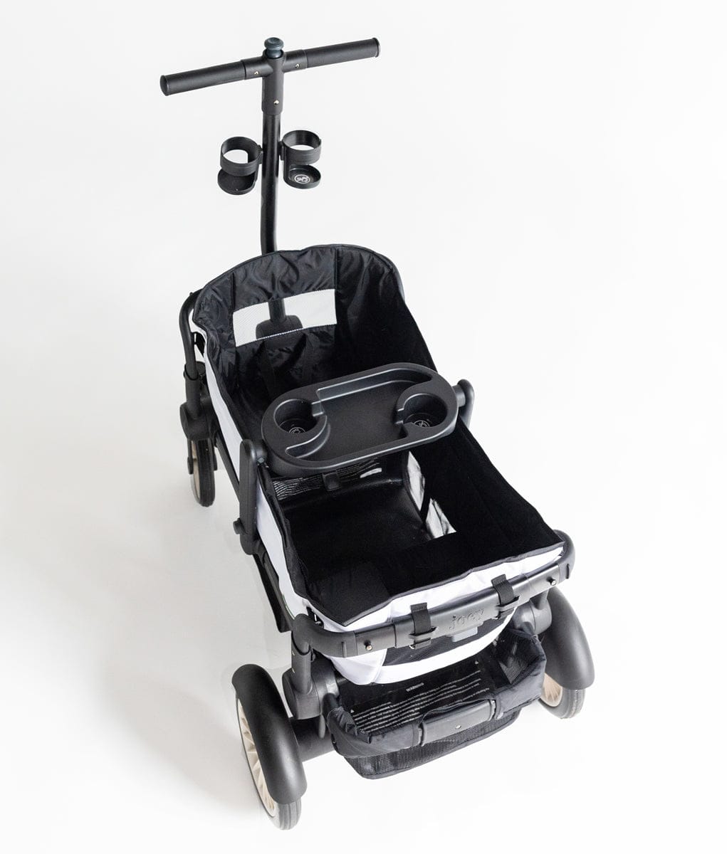 Joey (2 Seater) Stroller Wagon with 2 Canopies - White - WGN-WHT-02-2CNP