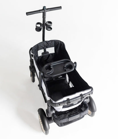 Joey (2 Seater) Stroller Wagon with 2 Canopies - White - WGN-WHT-02-2CNP
