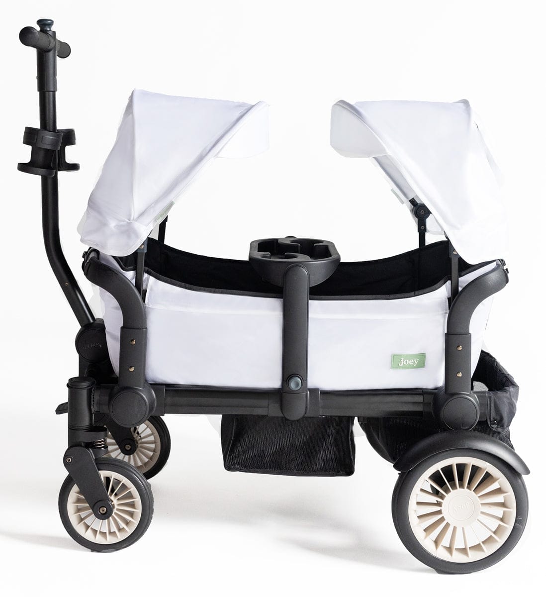 Joey (2 Seater) Stroller Wagon with 2 Canopies - White - WGN-WHT-02-2CNP