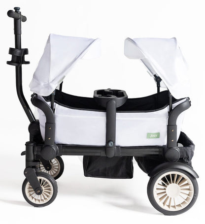Joey (2 Seater) Stroller Wagon with 2 Canopies - White - WGN-WHT-02-2CNP
