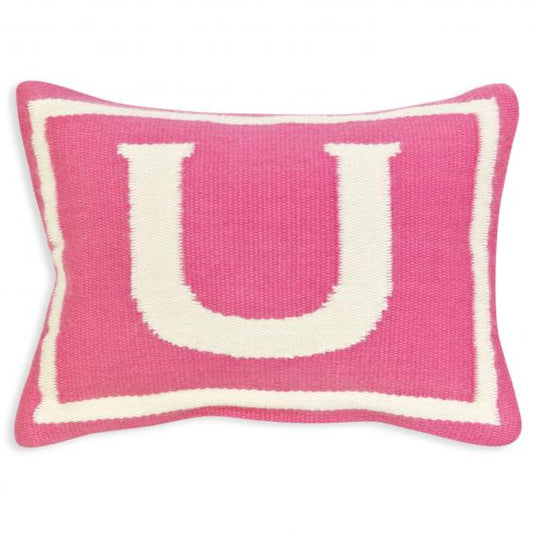 Jonathan Adler Junior Letter U Pillow in Pink - 23586